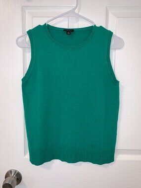 Ann Taylor Factory Emerald Green Crewneck Sleeveless Sweater Vest XS